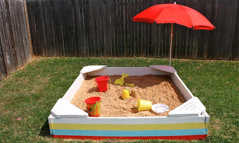 Caixa de areia DIY para crianças