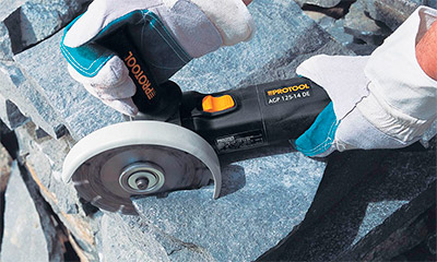 Natural stone cutting with angle grinder