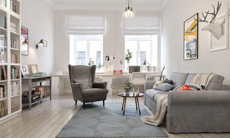 Skandináv stílusú apartmantervezési példák