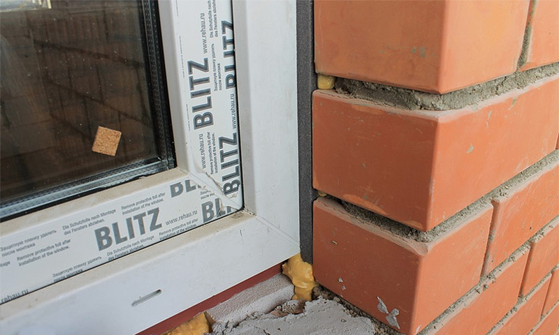 An example of a window abutment seal using PSUL