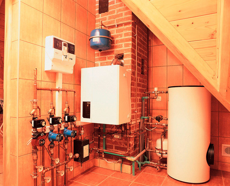 Boiler with indirect heating boiler
