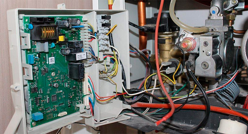 Electronics gas heating boiler