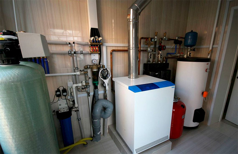 Additional equipment for a floor gas boiler