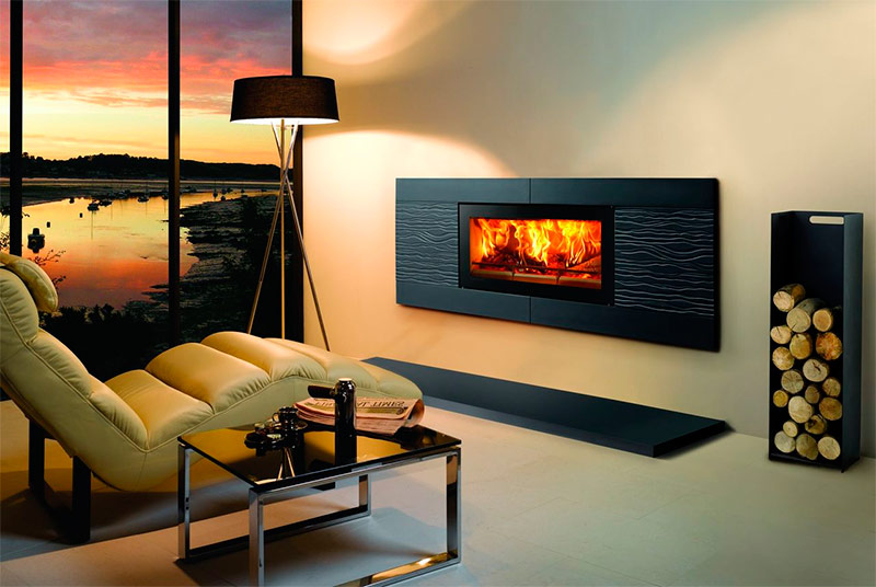 Hi-tech style fireplace