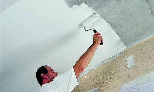 DIY whitewashing the ceiling