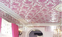 Raspberry wallpaper on the ceiling