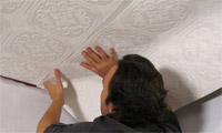 Wallpapering the ceiling