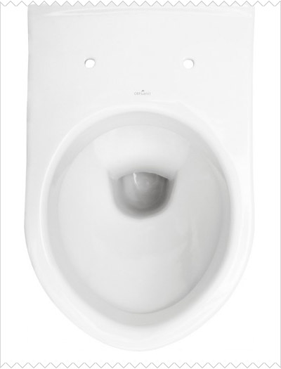 Toiletpot met anti-spat systeem