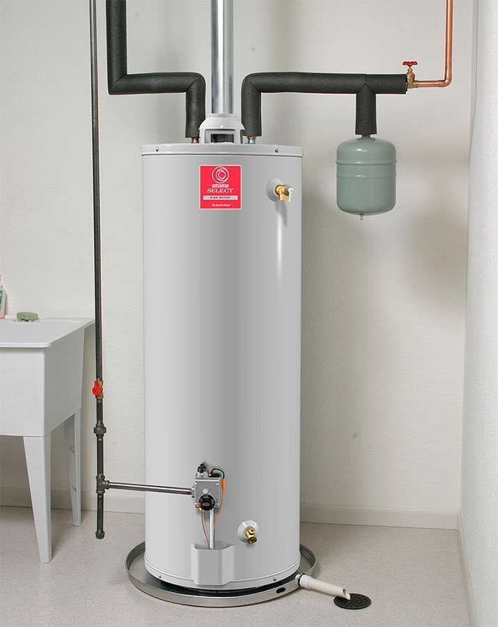Floor-mounted gas water heater