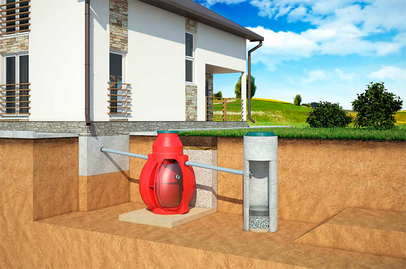 Septic tank with filtration well