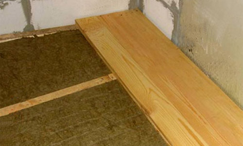 Thermal insulation of the balcony floor with mineral wool